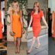 What color shoes match with an orange dress?