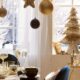 Vintage scandinavian christmas ornaments with natural materials